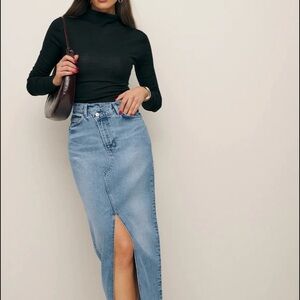 Reformation Nila Long Denim Skirt